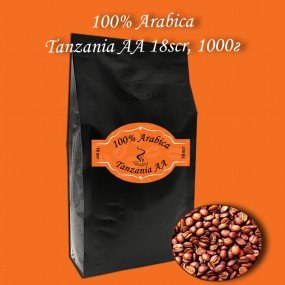 Arabica Tanzania AA 18 scr зернова кава 1000г. БЕЗКОШТОВНА ДОСТАВКА від 1кг!